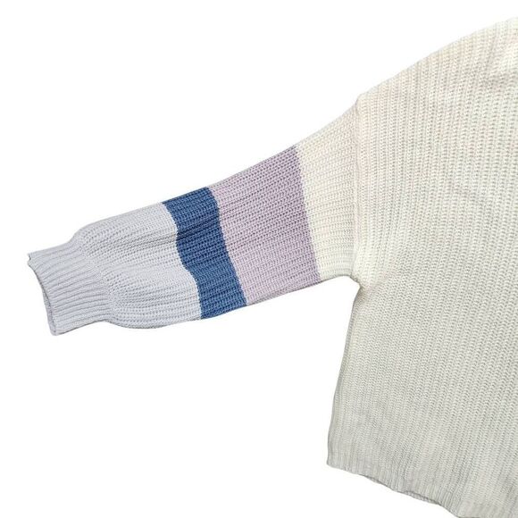 Evelyn Taylor Woman sweater vneck colorblock stripe 3X - Picture 2 of 6